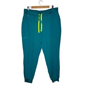 FIGS High Waisted Zamora Jogger Scrub Pants Hydrogreen Size Extra Large
